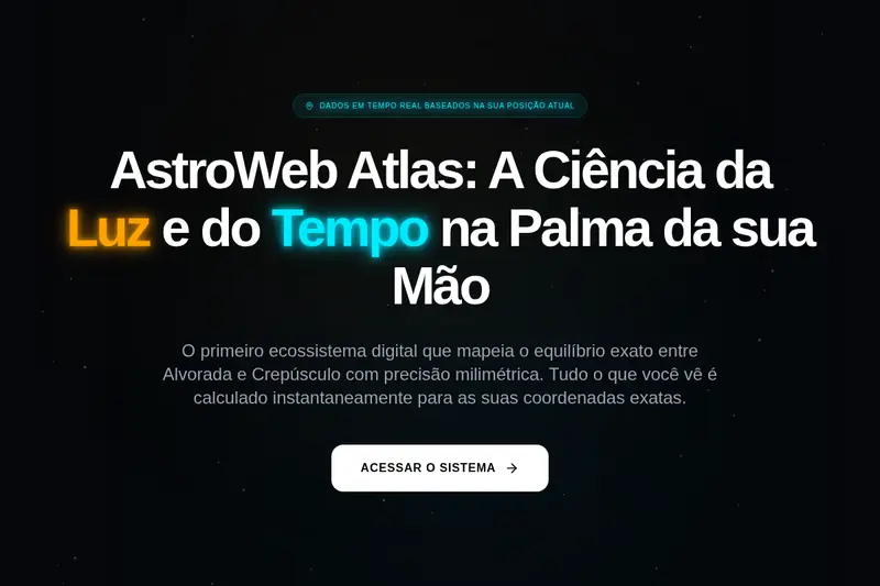 Captura de tela do site Astroweb Atlas