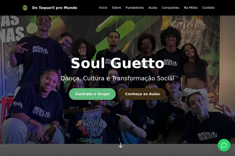Captura de tela do site Grupo Soul Guetto