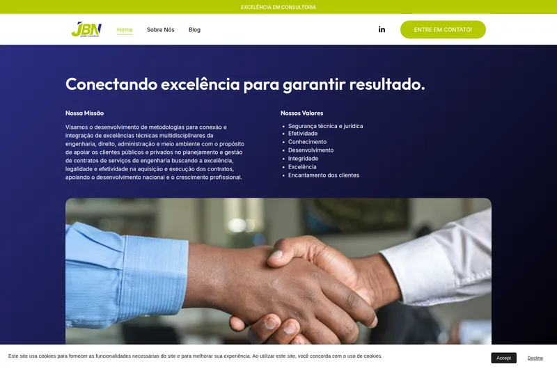 Captura de tela do site JBN Consultoria